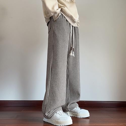 Men Pants Casual Mens Wide Leg Pants Elastic Waist Pant for Men Mens Elastic Drawstring Casual Straight Leg Pant4