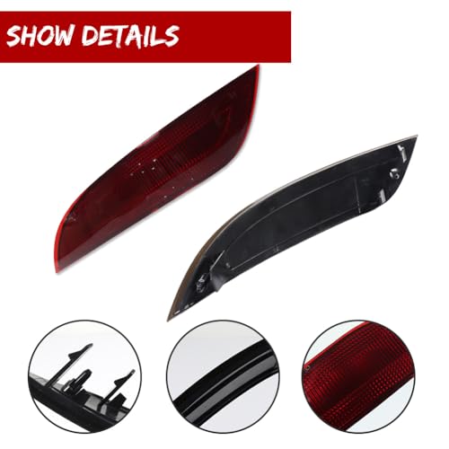 Image of Red Lens Rear Bumper Reflector Light Housings Assembly Compatible with 2015 2016 2017 2018 Ford Focus Hatchback