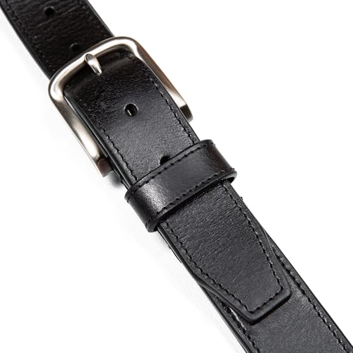 Image of Nautica Men's Casual Leather Belt | Everyday | Classic | Pants | Jeans | Khakis | Chinos | Metal Buckle