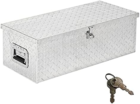TUFFIOM 30 inch Aluminum Truck Tool Box Heavy Duty, Diamond Plate Trailer Pickup ATV Underbody Truck Bed Storage Toolboxes w/Lock & 2 Keys, Rectangle (30 inch)