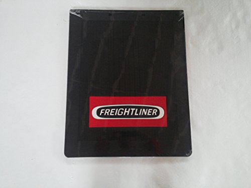 Freightliner OEM Black Rubber Mud Flaps with Red   White Logo - 1 Pair 24  x 30  - PDT1513