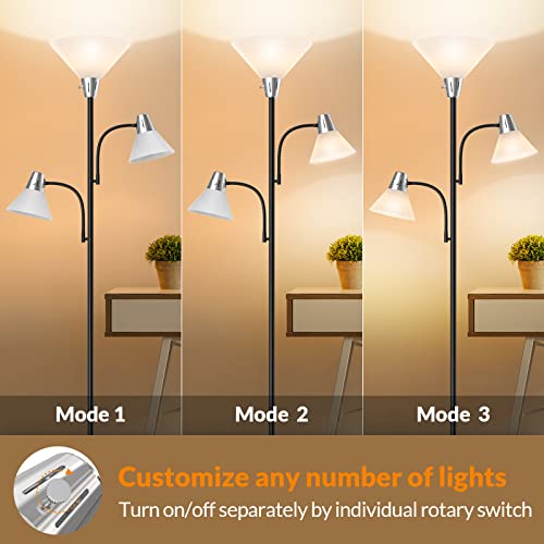 Lepower Mother Daughter Floor Lamp+Lepower 9W Led Standing Lamp With 5W Adjustable Reading Lamps #TOP4