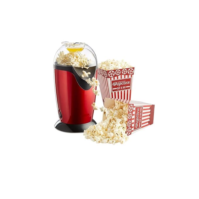 ROSA STORE Hot Air Popcorn Popper Maker – 16-Cup Capacity, Oil-Free, Electric Popcorn Machine with Measuring Cup & Butter Melter, Fast Popping, BPA-Free, Red with 10 buckets(Popcorn Maker)-image-15