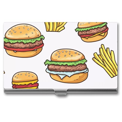 Hamburger Fried Business Card Case Pocket Card Holder Slim Card Wallet for Men Women