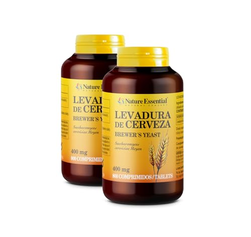 Nature Essential | Levadura de Cerveza 400mg 800 Comprimidos (Pack 2 Unidades) |Uñas, Piel y Cabello | Queratina | Alto Valor Proteico y Vitamina B