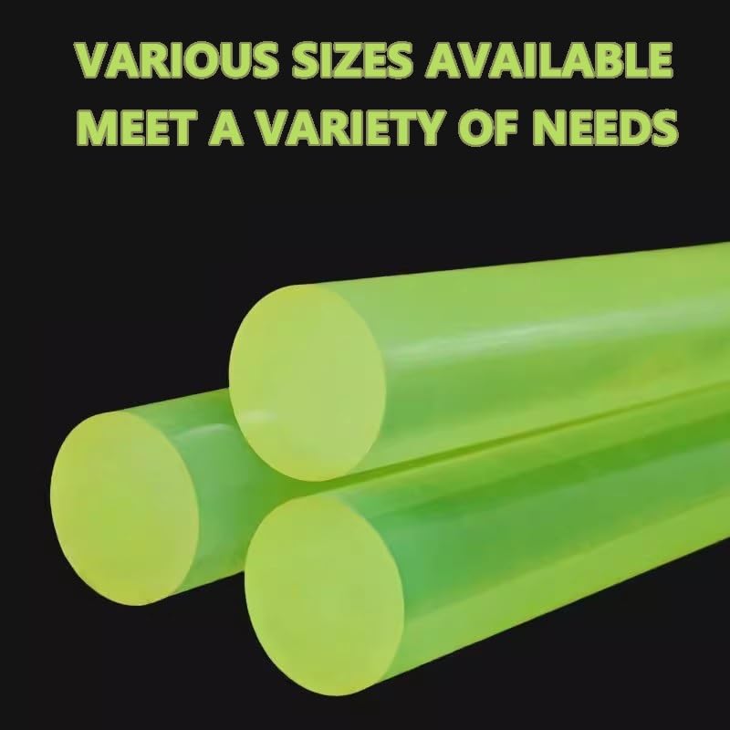 SAfweL Polyurethan-Stab – 500 Mm, Gelb Durchscheinend, Shore 80A, Durchmesser 10–50 Mm