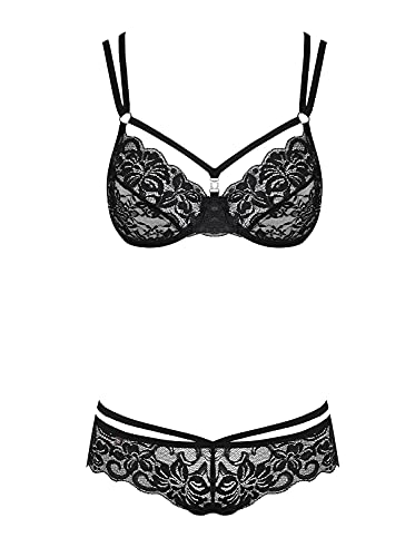 Ensemble dessous blanc Obsessive S/M en dentelle fine
