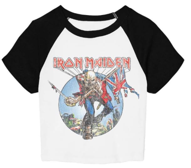 T-shirt Iron Maiden Trooper Eddie en micro raglan finitions premium