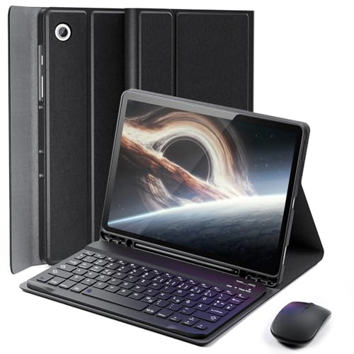 Protezione estesa: La cover per tastiera offre protezione completa, protezione a 360° da graffi, urti o cadute e protegge il tuo tablet da tutti i tipi di incidenti dovuti a cadute. Lo strato interno utilizza un motivo a griglia a nido d'ape come buffer per evitare che il tablet si surriscaldi e prolungarne la durata di oltre il 30%.