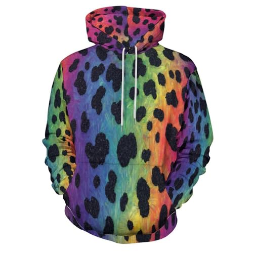 Sweat à capuche Harajuku pull manches longues imprimé léopard pull 3D unisexe - 3