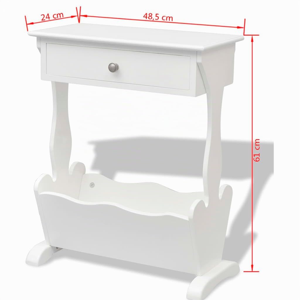 vidaXL Porte-revues Porte-journaux Rangement Etagère à Magazins Table Basse Table d'Appoint Table de Chevet Salon Maison Intérieur Blanc