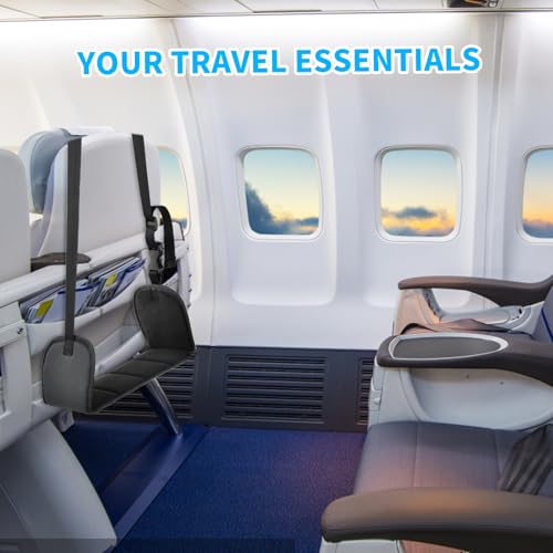 Anseom Repose-pieds pour Avion Repose-Jambes d'avion Portable Hamac Repose-Pieds Repose-jambes pour Avion avec Sac de Rangement Hamac de Repose-Pieds Suspendu Réglable pour les Longs Vols (Noir) – vue 4
