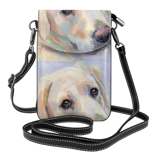 Pochettes pour téléphone portable femmes labrador mignon petit sac bandoulière cuir PU