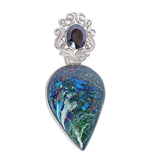 Collier argent 925 calsilice et quartz fumé idéal pour vos soirées branchées
