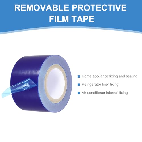 Image of PATIKIL Removable Protective Film Tape, 3.5 Inch x 656 ft PE Surface Protective Scratch Film Tape Roll for Furniture Electrical Appliances Plastic Hardware Low Stickiness, Blue