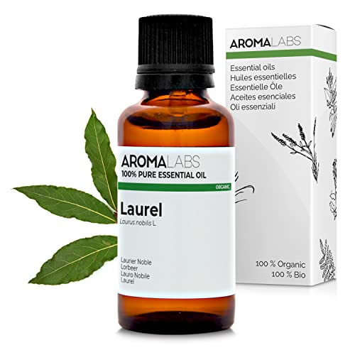 BIO - Aceite Esencial LAUREL - 10mL - 100% Puro, Natural, Quimiotipado y Certificado AB - AROMA LABS...