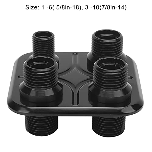 A/C Bulkhead, Car 4 Port Air Conditioning Bulkhead,Heater Bulkhead Hose Fitting Universal Modification (Black) #TOP1