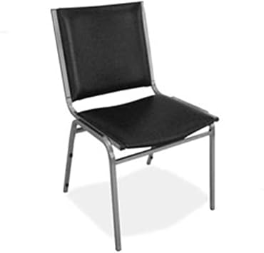 Lorell Armless Stacking Chairs, 20-3/4 by 19-3/6 by 35-5/8-Inch, Black