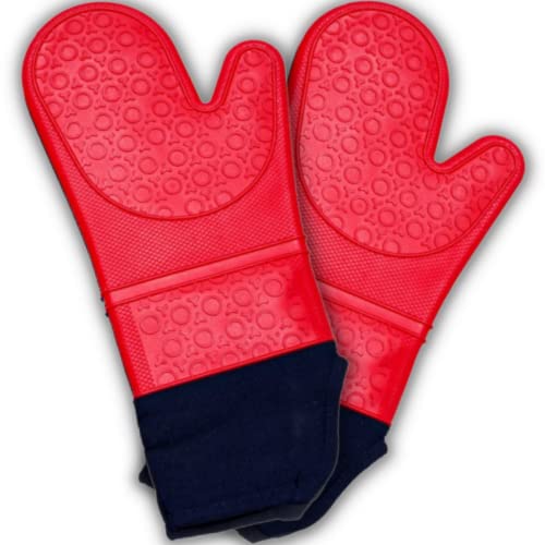 Oven Mitts Made of Silicon Heat Resistant Material, Oven Gloves for Cooking, Cooking Gloves are Heat Resistant Gloves, Silicon Oven Mitts are Good for Baking, BBQ, Grilling and Welding