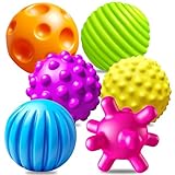 Ynanimery 6 Pack Sensory Balls for Toddlers, Sensory Baby Toys, Infant Squeeze Sensory Toys Soft Multi Ball Set Gifts with Bright Color Textured
