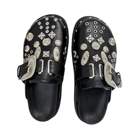 Pdxnyxx Emo Shoes Platform Slippers Platform Clogs Punk Clothes Y2k Shoes Womens Clogs (Black,7,7.5,Numeric Range,Women) Cover