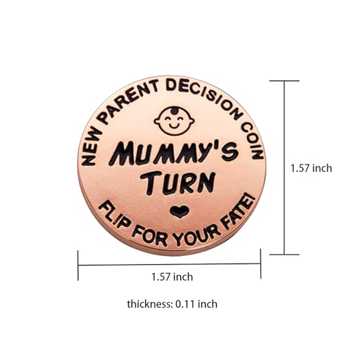 Image of New Dad Mom Gifts Funny Decision Making Coin, New Baby Gift for Parent Mummy Daddy Pregnancy Women First Time to be Moms Dads Mother's Day Double Sided