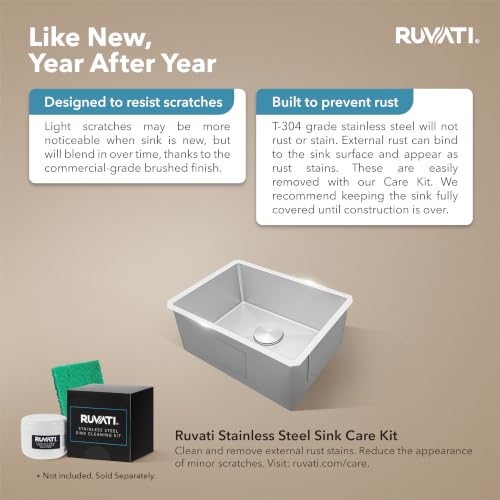 Ruvati 21-in 16-Gauge Tight-Radius Undermount Bar Sink - RVH7121 by Ruvati - Image 6