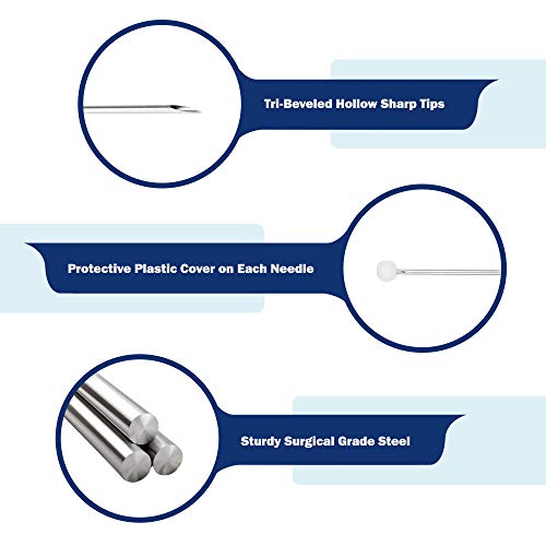 Chrontier 100Pcs Body Piercing Needles 15G 1.4Mm Gauge Sterilized Surgical Steel For Ear Nose Lip Navel Belly Tongue Nipple Eyebrow Labret Piercing Tool Supply #TOP4