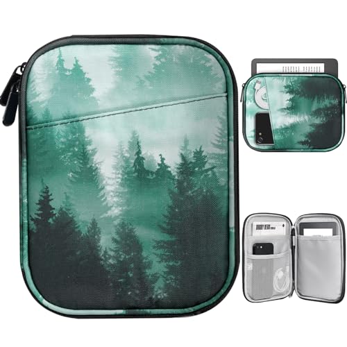 TiMOVO 6-7 Inch Tablet Sleeve for All-New Kindle Paperwhite/Colorsoft Signature Edition, Protective Sleeve Cover Case with Pocket for Kindle E-Reader/Oasis, Green Forest