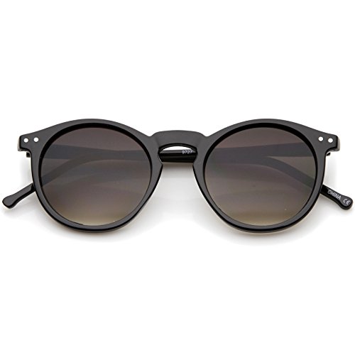 zeroUV Retro Horn Rimmed Keyhole Nose Bridge P3 Round Sunglasses 48mm