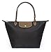 Korvara Women's Tote Bag, Premium Nylon and Vegan Saffiano Leather Shoulder Handbag, Black, Large
