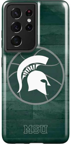 Skinit Pro Phone Case Compatible with Galaxy S21 Ultra 5G - Officially Licensed Michigan State University Green Basketball Design