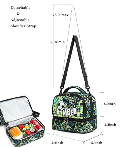 Mohco Kids Lunch Bag Insulated Bento Cooler Bag Two Compartments Cooler For Boys And Girls With Adjustable Strap Travel Lunch Tote #TOP3
