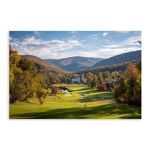 Fall at Greenbrier Golf Course Wall Art 18x12in