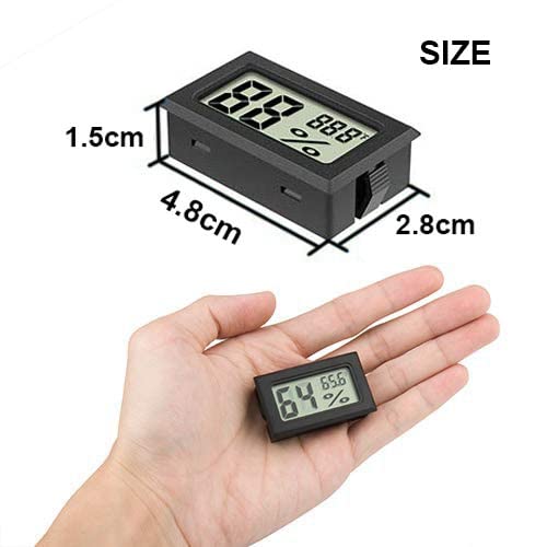 Jedew 2-Pack Hygrometer Gauge Thermometer Indoor/Outdoor,Mini Digital Temperature Humidity Meter For Humidifiers Greenhouse Reptile Plant Humidors ,Lcd Monitor, Display In Fahrenheit (℉) #TOP4
