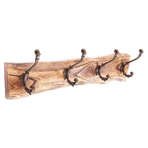 Sifcon International plc Set of 4 Metal Hooks on Wooden Base Cover
