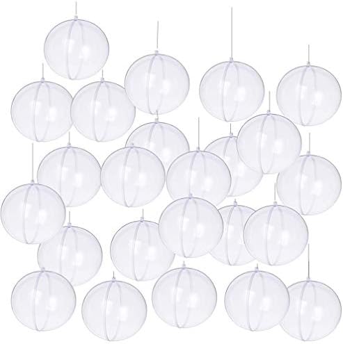 Wenosda Clear Plastic Acrylic Fillable Ball Ornament Set of 20Pcs(40mm)…