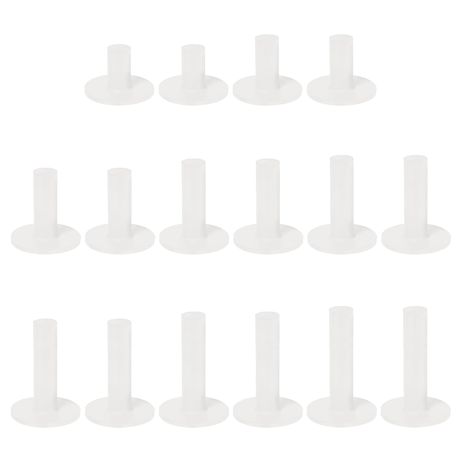YELARXI Rubber Golf Tees for Mats, 8 Size & 8Pcs & White Unbreakable Golf Training Tees Simulator Practice-Fitting for (Indoor Outdoor Practice Backyard Home Office Driving Range)