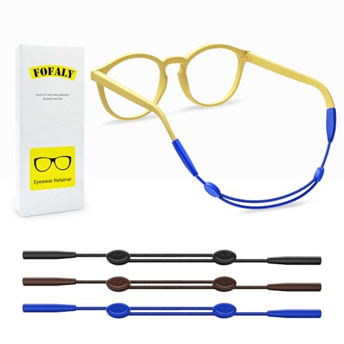 FOFALY Kids Glasses Strap 3Pcs Eyeglasses Straps For Kid 9.5in Adjustable