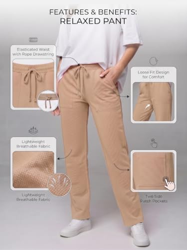 Image of Mehrang Women's Wide-Leg Side Pocket Trouser|Palazzo Pants|High Waist Trousers with Drawstring|Lightweight Casual & Travel Wear|Women Trousers Pants | Trousers Flared Korean Style