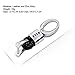 VILLSION 2Pack Genuine Leather Car Logo Keychain Key Chain with Zinc Ally Buckle Keyring