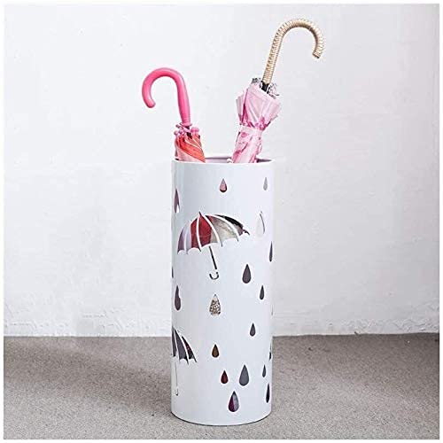 Porte-parapluie métal sculpté blanc pour garder l'entrée propre
