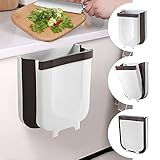 WapoRich Cubos de Basura Plegable Colgando para la Cocina - Papelera plegable para colgar en la pared, 10 l, para puerta de armario o armario Baño Oficina - Cubos de basura para la cocina