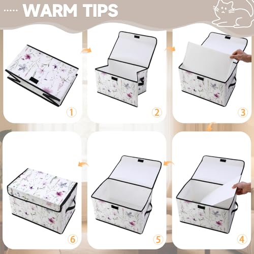 Image of Stackable Storage Bins with Lids,Closet Organizers Fabric Box for Home and Office,Blanket Clothes Organizers,Under Bed Storage Containers 3 Pack
