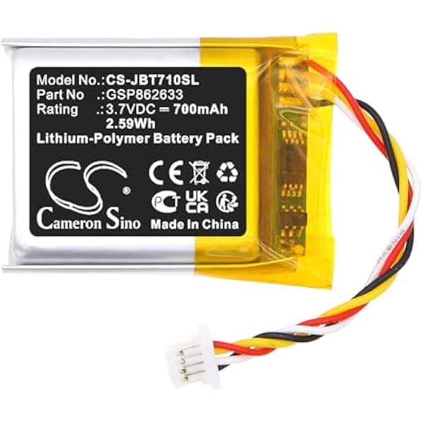 Аккумулятор TECHTEK 700mAh совместимый с JBL Tune 710 BT заменяет GSP862633 FBA