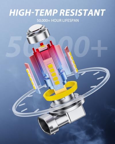 AUXITO H11 H16 H8 LED 안개등 전구 또는 DRL 6500K 화이트 2개 팩 — 사진 5