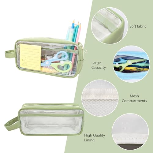 Image of Large Capacity Pen Bag, Organizer, Multiple Compartments, Water Resistant, for Office, Travel, Arts and Crafts(BLUE)