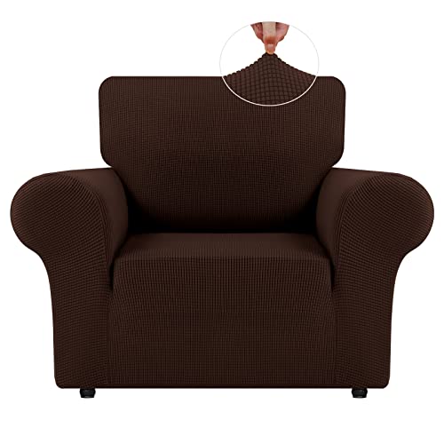 LURKA Stretch Chair Cover for Sofa, 1 Piece Armchair Slipcover, Chocolate