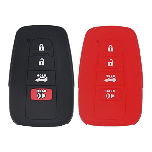 Carcasa de silicona para Toyota Camry Prius funda de llave protectora negra y roja