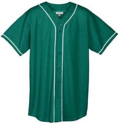Wicking Mesh Button Front with Braid Trim - Adult Item # AU 599 - Dark Green White
